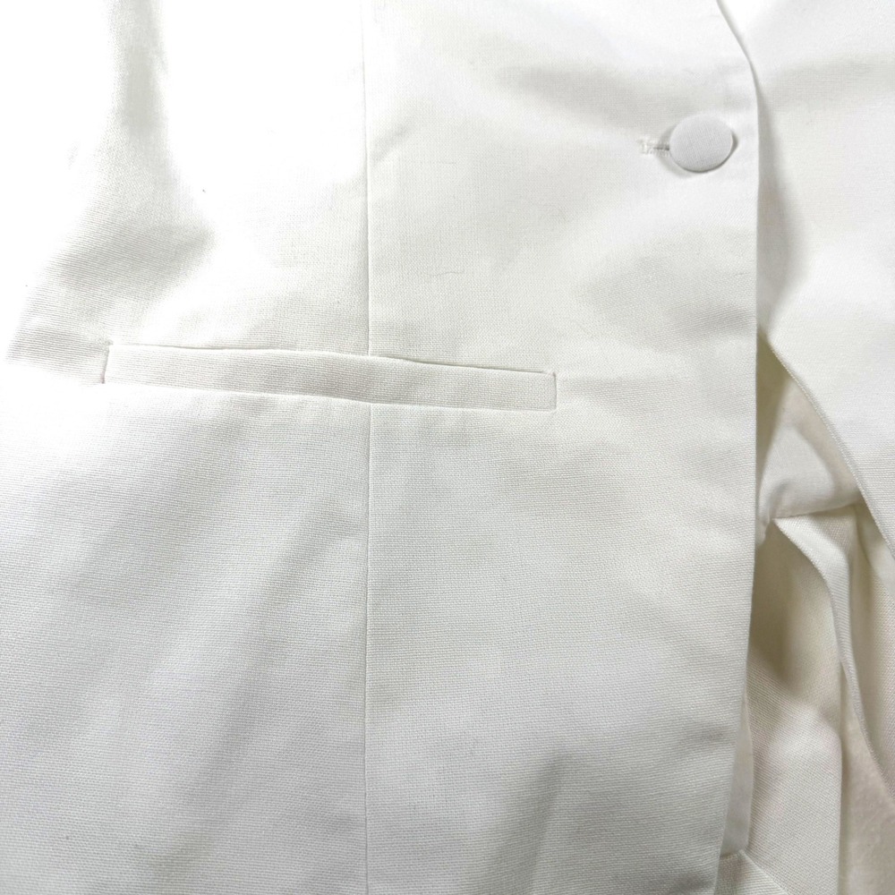Commense White Linen Blend Tailored Button Front Vest Sleeveless Top Medium - Picture 4 of 7